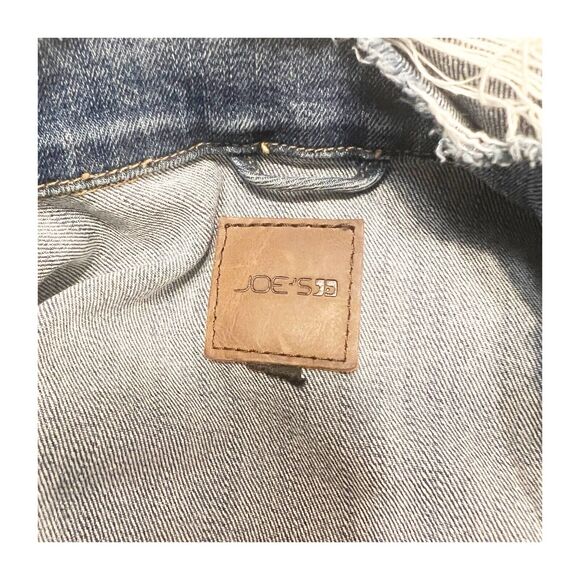 Joe’s Jeans Distressed Jean Jacket Long Sleeve Size XS Grunge Boho Raw Hem - Picture 9 of 14